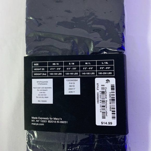 INC Semi Opaque Jacquard Floral Tights Black - Picture 4 of 5